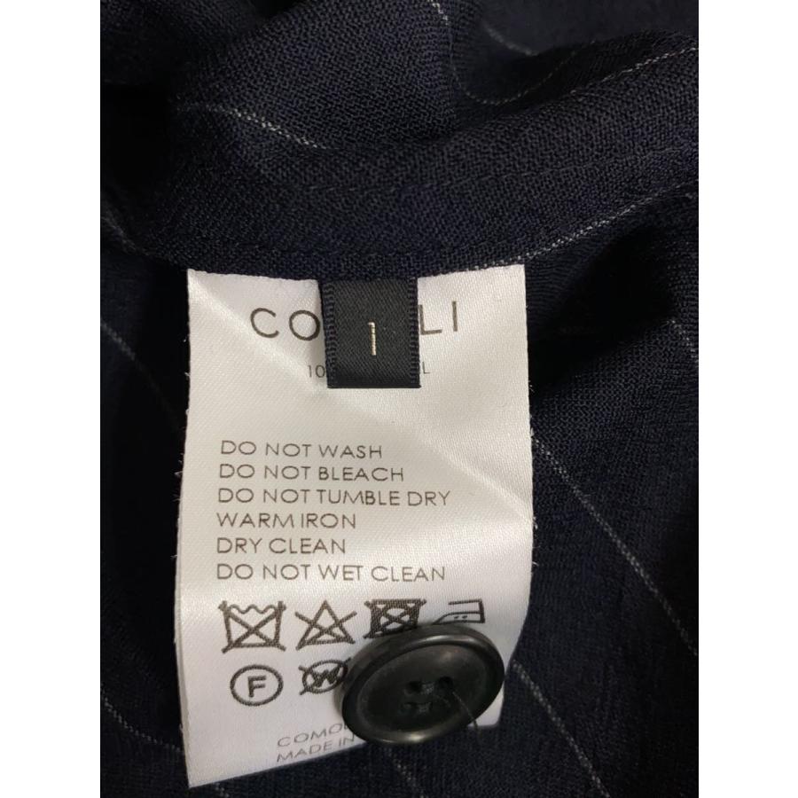 COMOLI◇23SS/テーラードジャケット/1/ウール/ネイビー/ストライプ/X01