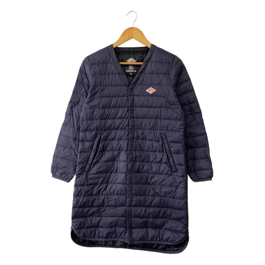 DANTON◇ロングダウンジャケット/36/ネイビー/Vネックロングインナー