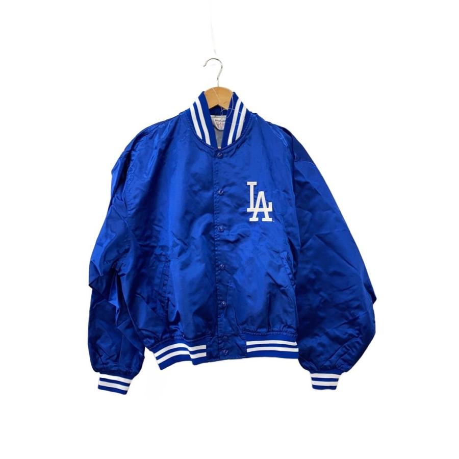 MLB◇スタジャン/ナイロン/ブルー/ドジャース/野茂英雄// : セカンド 
