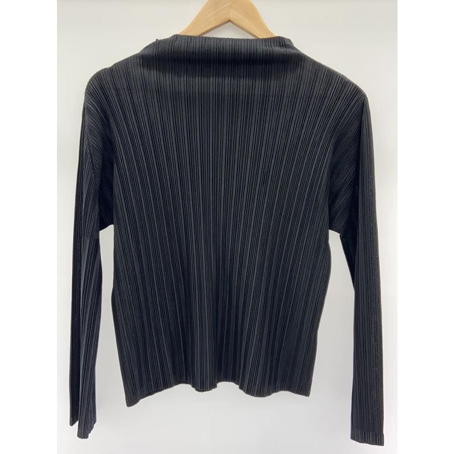PLEATS PLEASE ISSEY MIYAKE◆プリーツトップス/モックネック/3/ポリエステル/BLK/PP31-JF523//_1