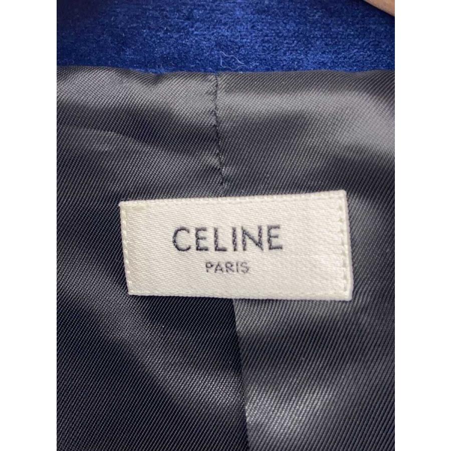 CELINE◇24AW/トリオンフ刺繍/ベロアセットアップ/M/コットン/BLU