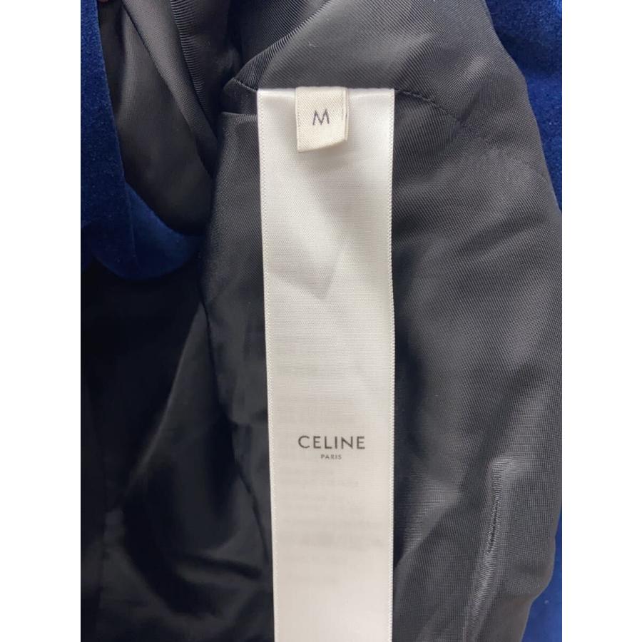 CELINE◇24AW/トリオンフ刺繍/ベロアセットアップ/M/コットン/BLU