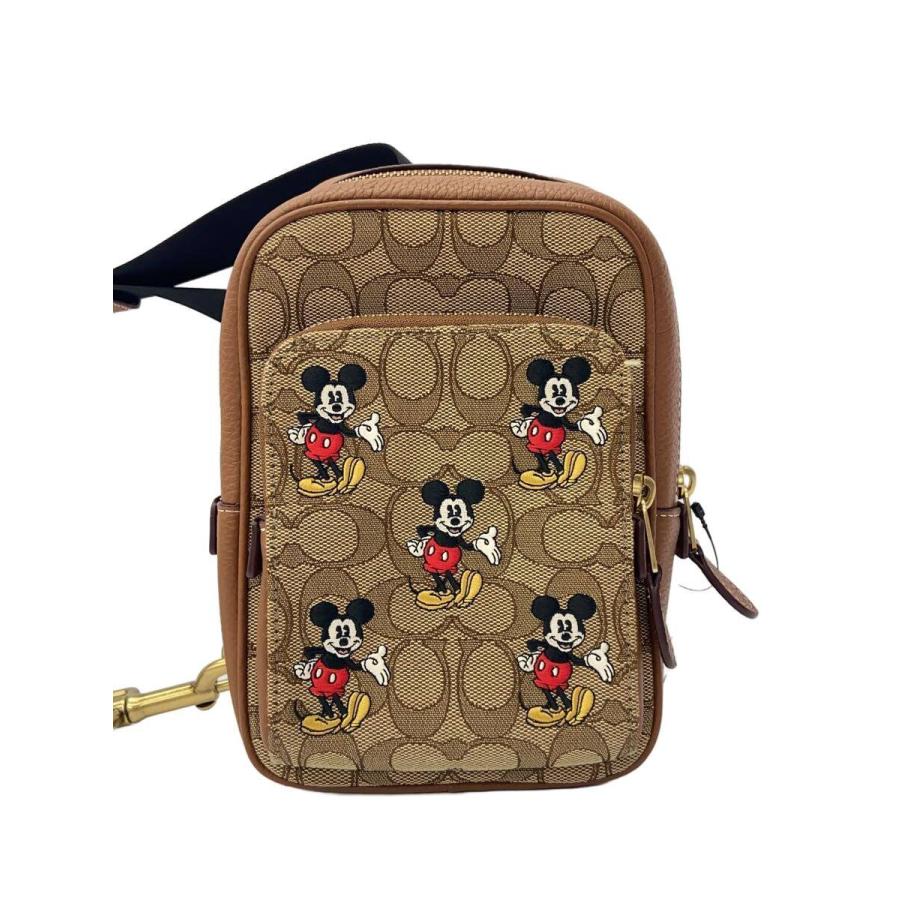 COACH ミッキーマウス刺繍 ショルダーバッグ COACH◇×Disney/創立100周年限定コレクション/ミッキー/刺繍