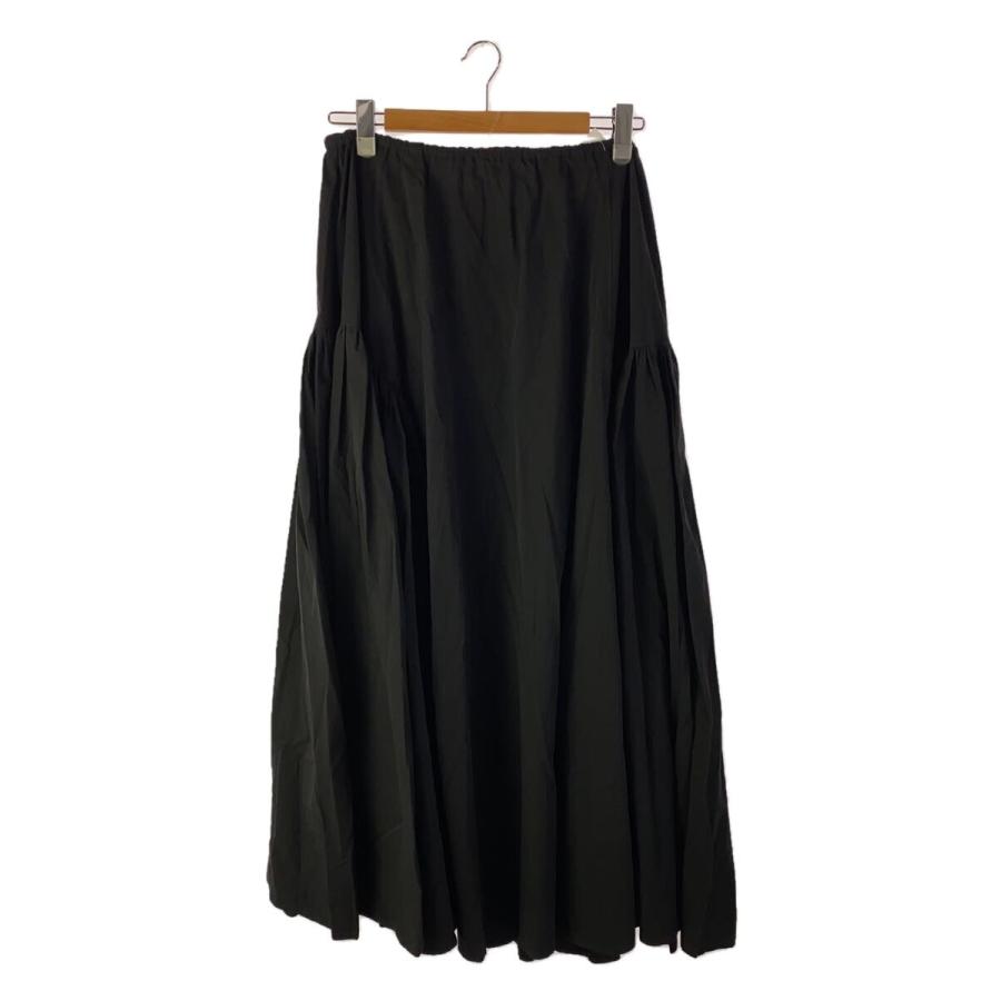 ETRE TOKYO◇サイドギャザーボリュームスカート/M/コットン/BLK/無地  