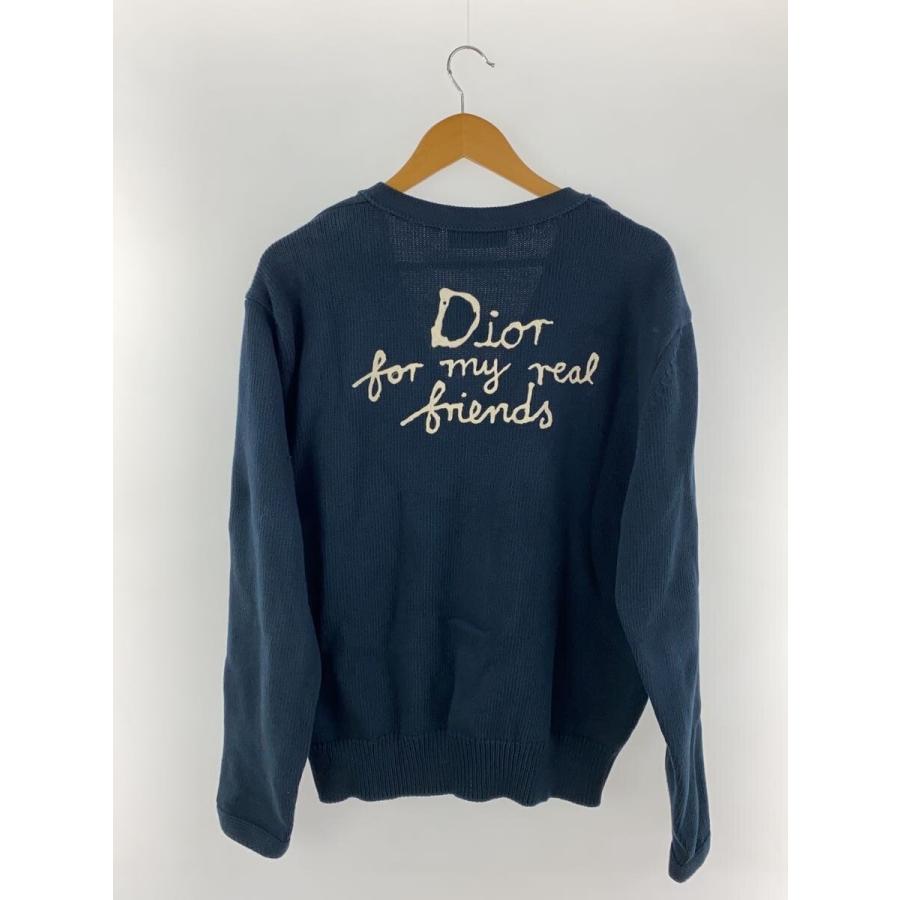 Christian Dior◇カーディガン(厚手)/L/コットン/NVY/無地
