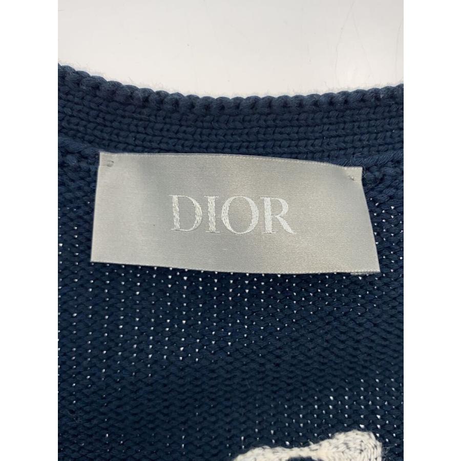 Christian Dior◇カーディガン(厚手)/L/コットン/NVY/無地