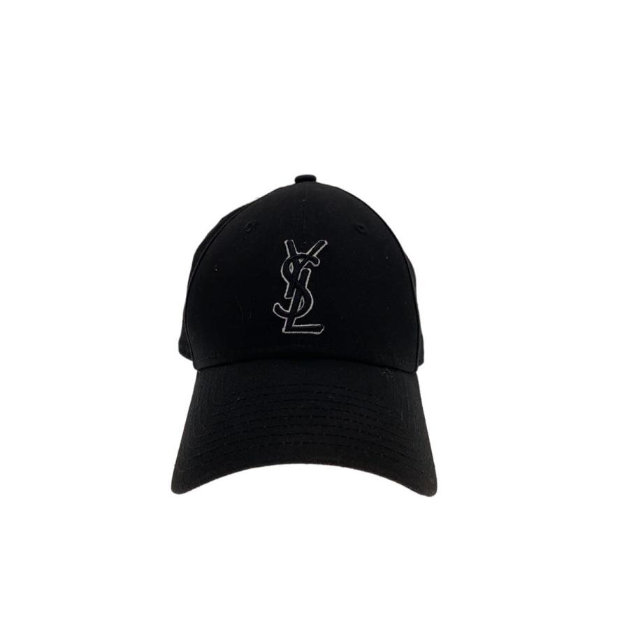 YVES SAINT LAURENT◇×NEWERA/YSL MONOGRAM CAP/キャップ/コットン/BLK
