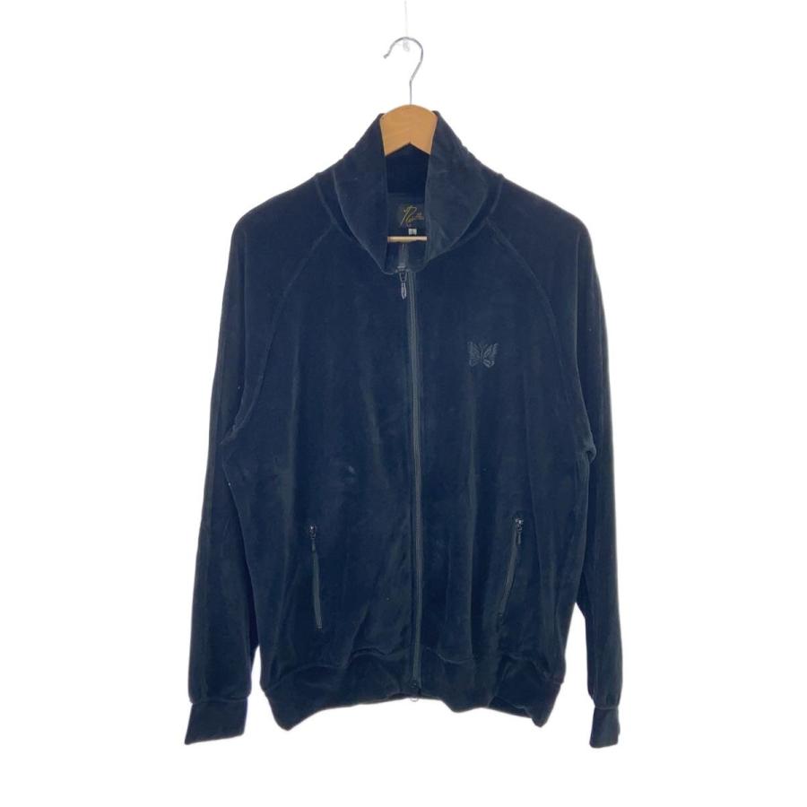 Needles◇ベロアトラックジャケット/L/コットン/BLK/無地/QV1685