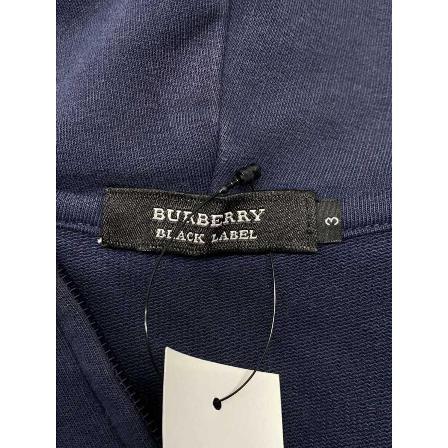 BURBERRY BLACK LABEL◇ジップパーカー/3/コットン/NVY/無地/BMV60-602 