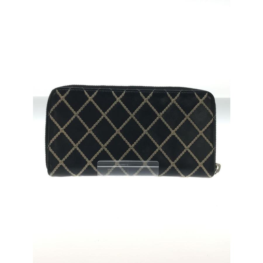 CHANEL◇長財布/レザー/BLK/無地/レディース/ワイルドステッチ CHANEL◇長財布/レザー/BLK/無地/レディース/ワイルドステッチ