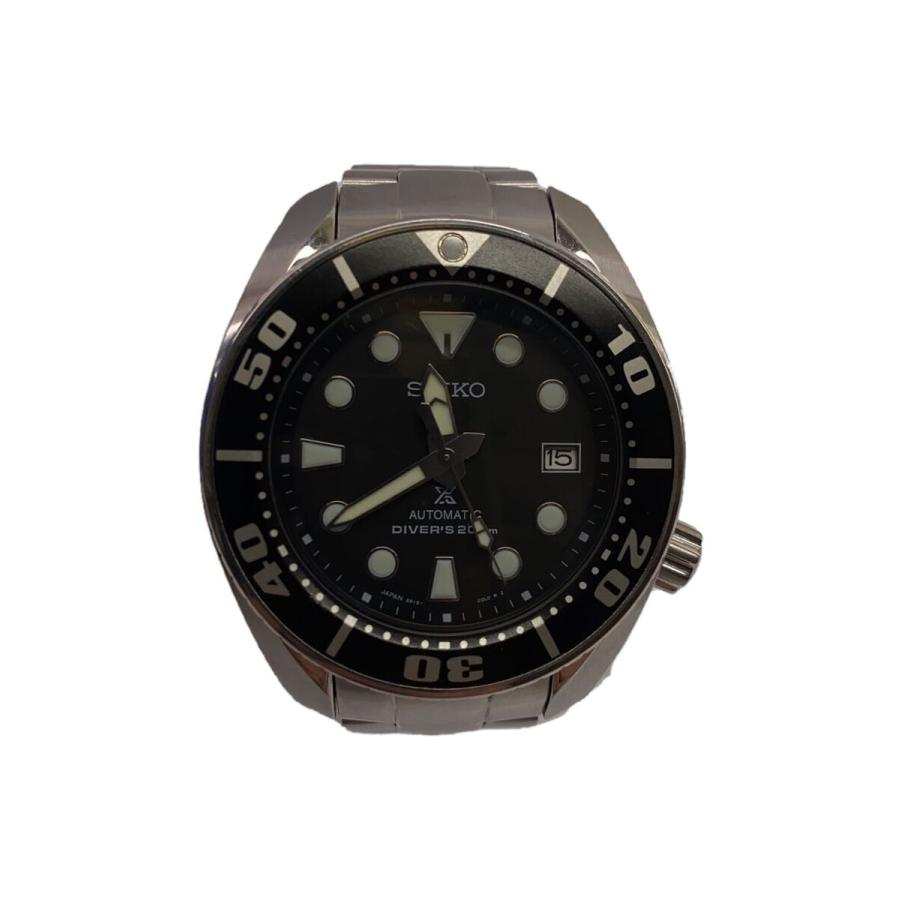 SEIKO◇自動巻腕時計/アナログ/ステンレス/BLK/SLV/SS/SBDC031