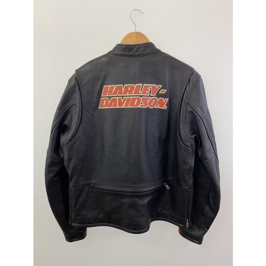 Harley-Davidson シングルライダース 黒 L ハーレー HARLEY DAVIDSON◇シングルライダースジャケット/L/レザー/BLK