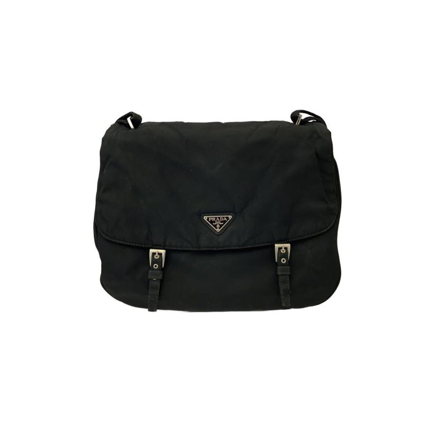 PRADA◇ショルダーバッグ/レザー/BLK/無地// : セカンドストリート 