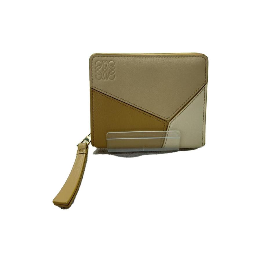 LOEWE◇2つ折り財布/レザー/BEG/レディース/パズルコンパクト LOEWE◇2つ折り財布/レザー/BEG/レディース/パズルコンパクト