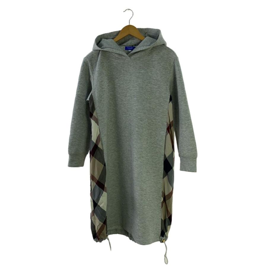 BLUE LABEL CRESTBRIDGE◇長袖ワンピース/38/ポリエステル/グレー