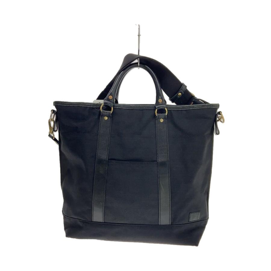 NEIGHBORHOOD✕PORTER　ストライプトートバッグ　黒 PORTER◇THREAD/2WAY/ショルダーバッグ/トートバッグ/617-05909