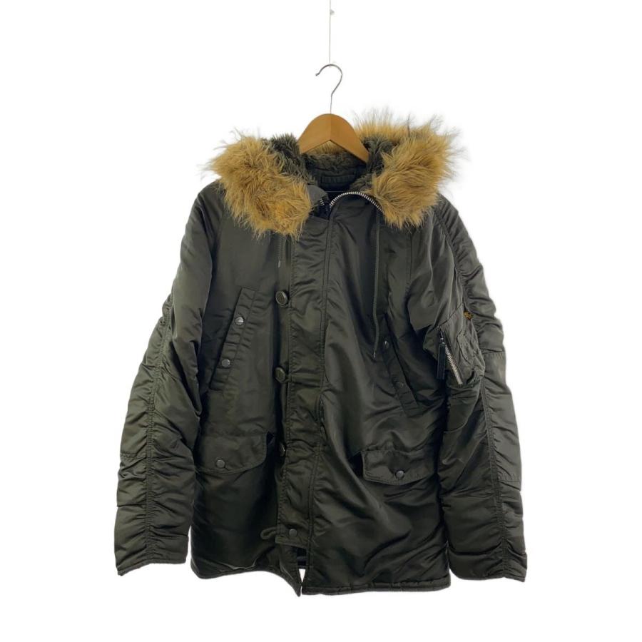 ALPHA INDUSTRIES◇フライトジャケット/N-3B/ファーフード/L/ナイロン