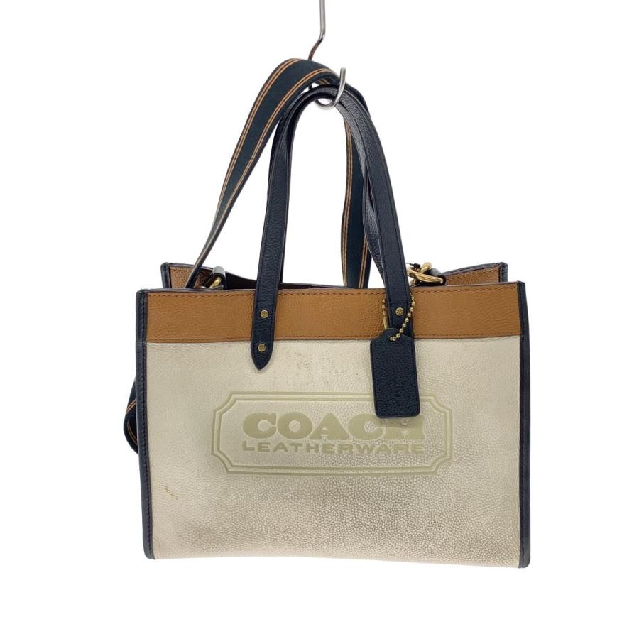 coach フィールドトート30 COACH◇フィールド・トート30_カラーブロック_コーチバッジ_ブラウン