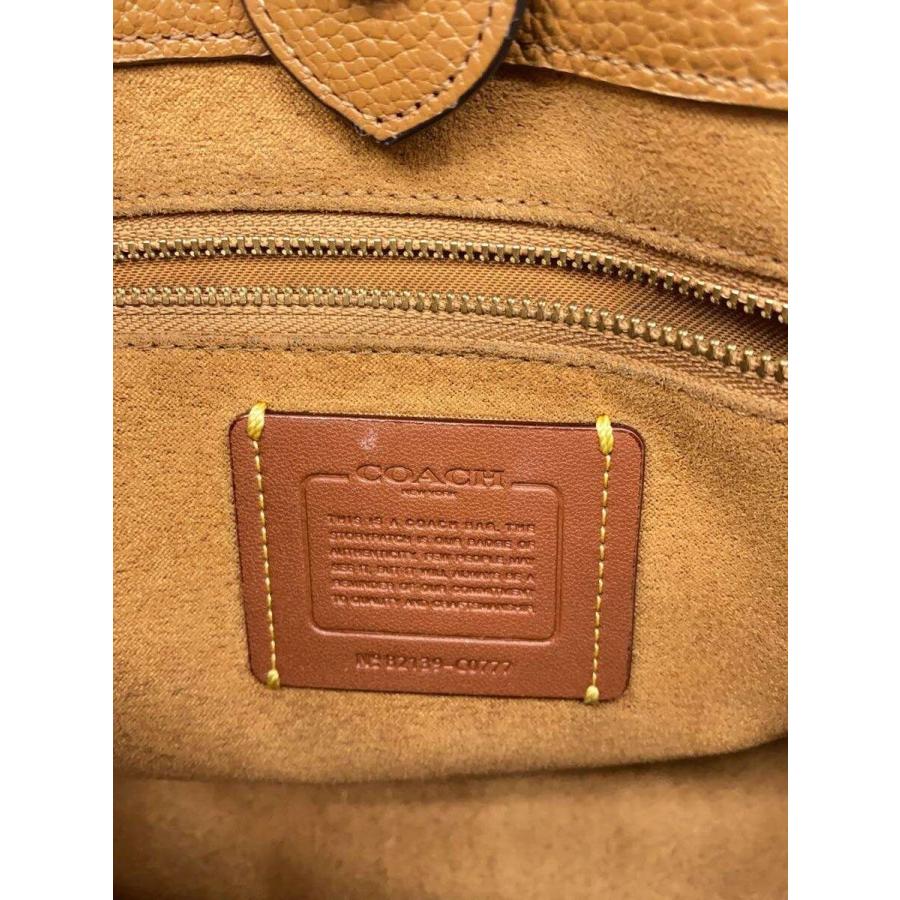 COACH◇フィールド・トート30_カラーブロック_コーチバッジ_ブラウン
