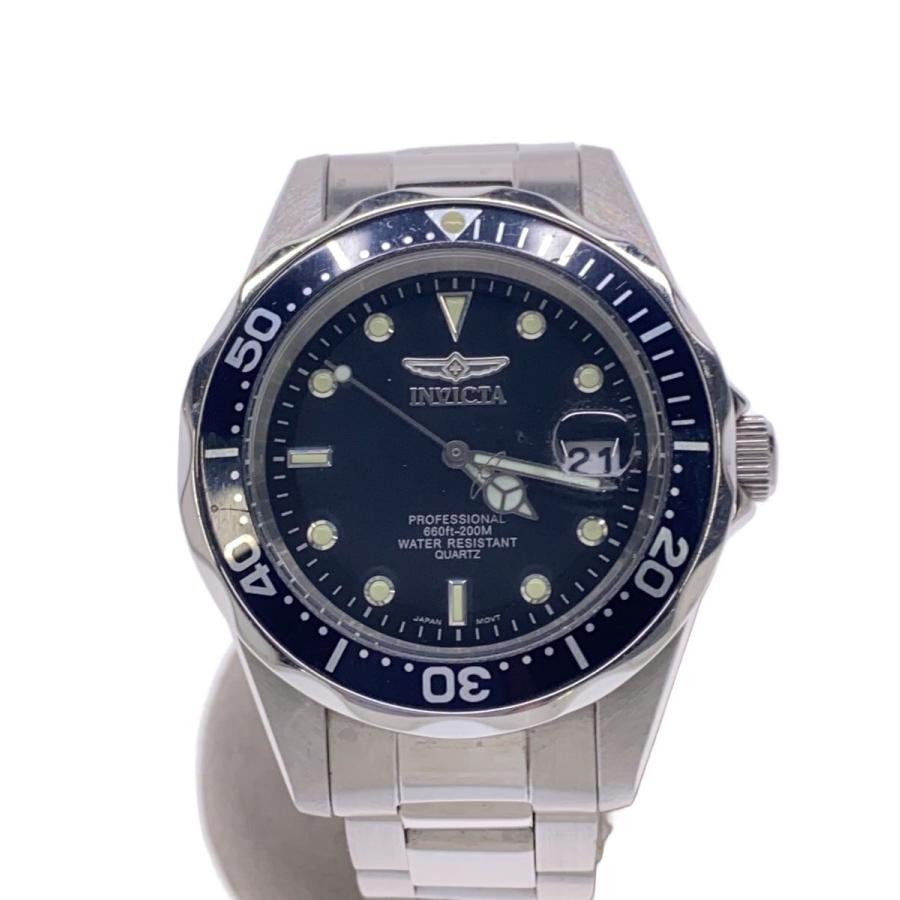 invicta◇プロダイバー/クォーツ腕時計/アナログ/ステンレス/BLK/SLV