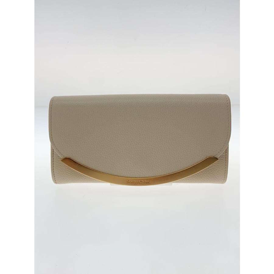 SEE BY CHLOE◇長財布/レザー/CRM/無地/レディース/03-22-86-65 