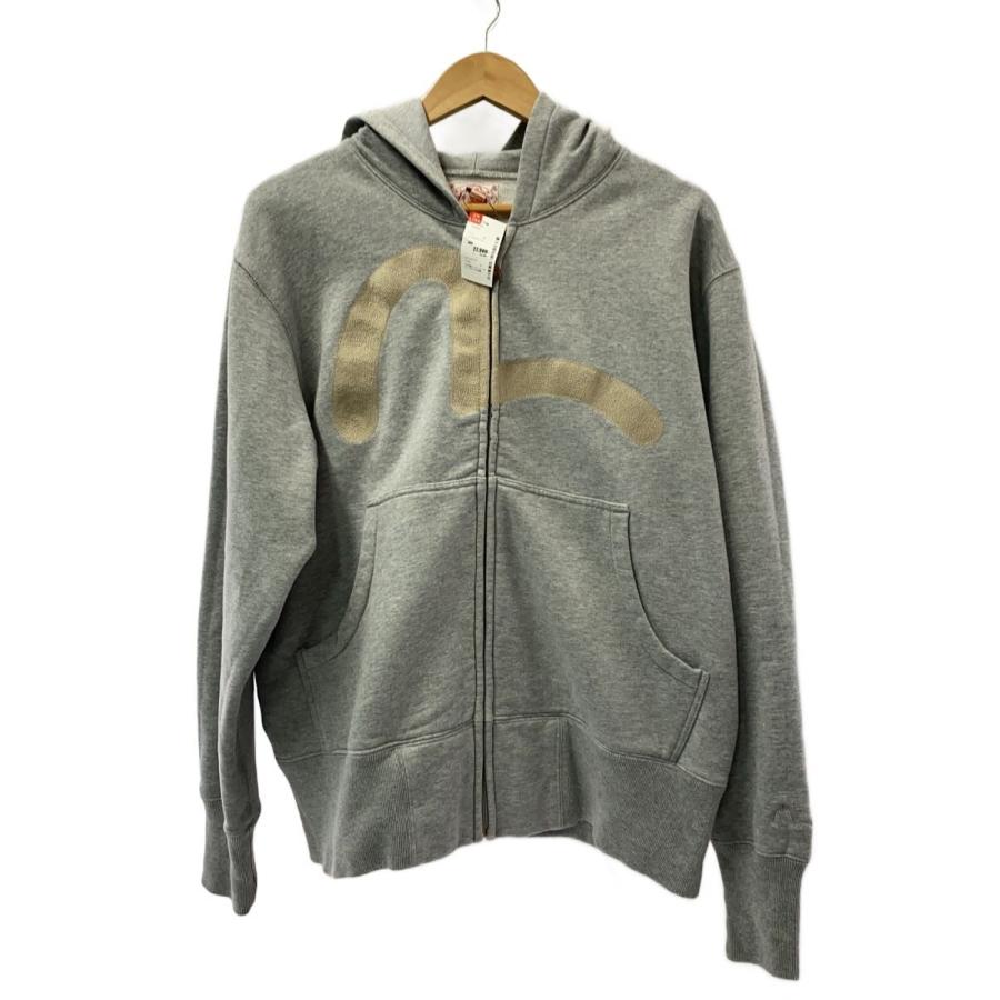 evisu ジップパーカー グレー カモメ 短丈 36 EVISU◇カモメ刺繍/ジップパーカー/42/コットン/GRY// : セカンド