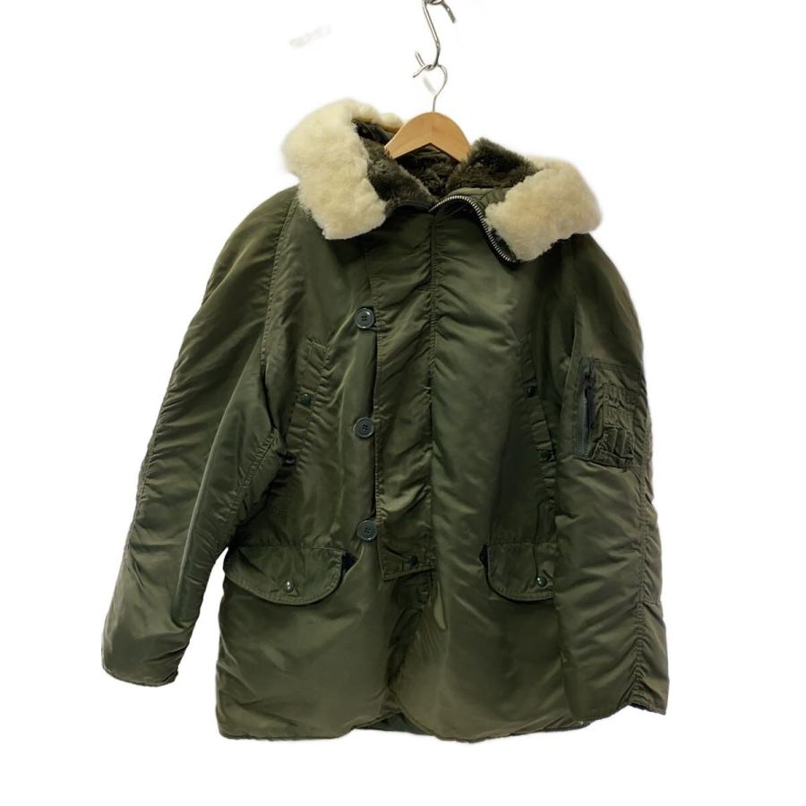 ALPHA INDUSTRIES◇N-3B/USA製/90s/フライトジャケット/L/ナイロン/KHK