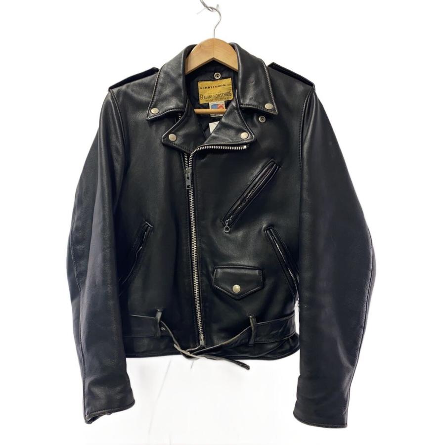 Schott ダブルライダースジャケット レザージャケット 34 618 Schott◇618/ダブルライダースジャケット/34/レザー/BLK/Ideal/Schott