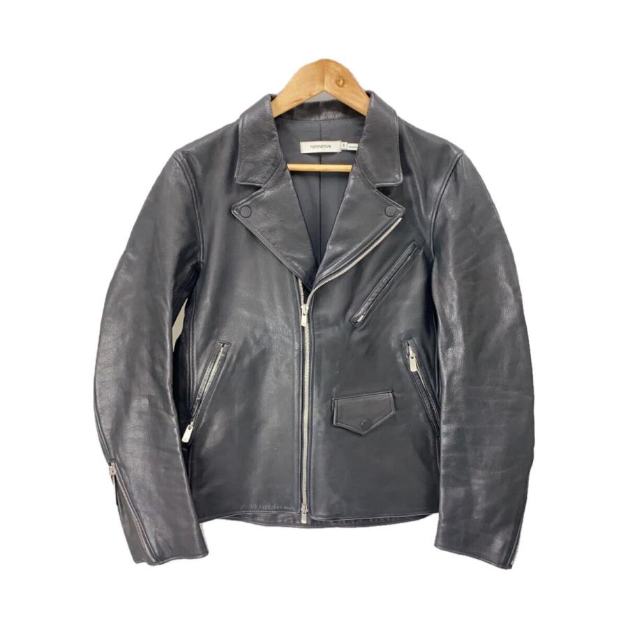 nonnative◇15AW/ダブルライダースジャケット/1/牛革/ブラック/黒/無地