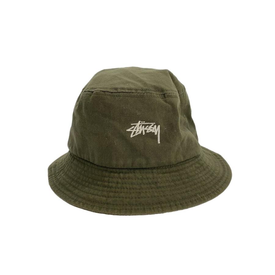 STUSSY◇バケットハット/L/コットン/KHK/無地/メンズ : セカンド