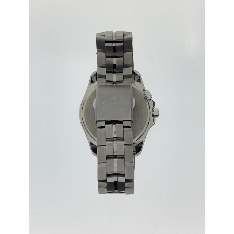 CASIO◇ソーラー腕時計_OCEANUS/アナログ/ステンレス/GRN/SLV 