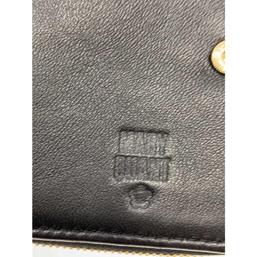 MARY QUANT◇2つ折り財布/フェイクレザー/BLK/花柄/レディース