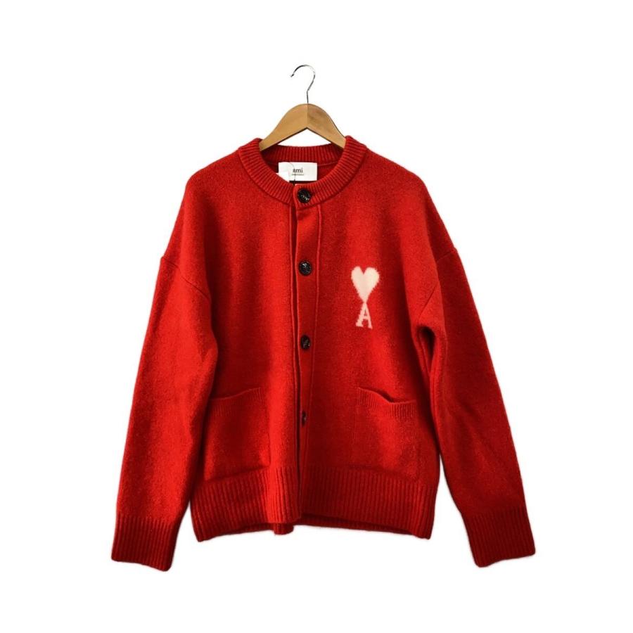 ami alexandre mattiussi カーディガン ami alexandre mattiussi◇カーディガン(厚手)/M/ウール/RED