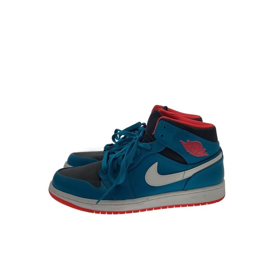 NIKE◇AIR JORDAN 1 MID/エアジョーダンミッド/ブルー/554724-308/28.5 