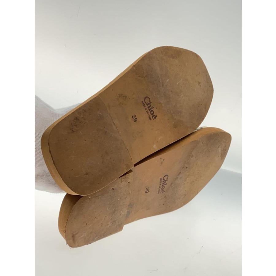 Chloé ロゴ入りミュール サンダル Chloe◇ロゴバンドフラットミュール/サンダル/39/WHT/ロゴバンド