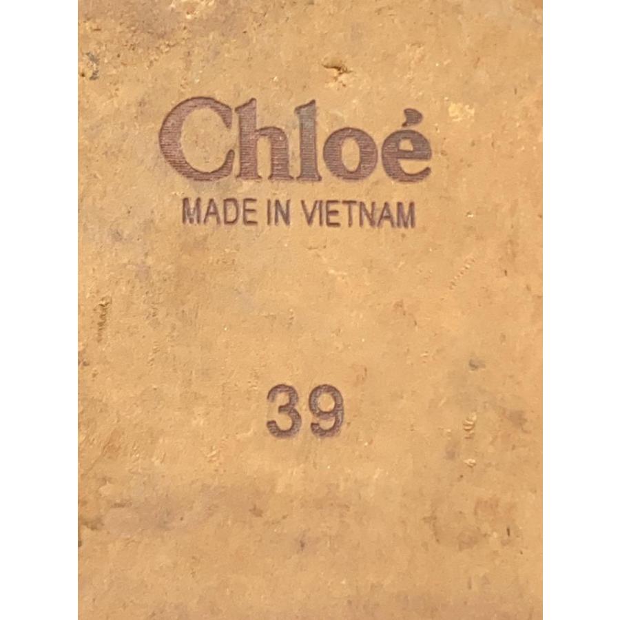 Chloé ロゴ入りミュール サンダル Chloe◇ロゴバンドフラットミュール/サンダル/39/WHT/ロゴバンド