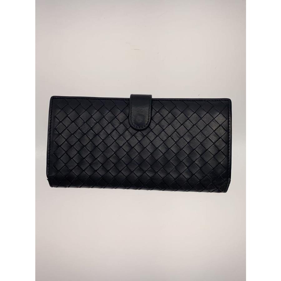 BOTTEGA VENETA◇イントレチャート/長財布/レザー/BLK/メンズ