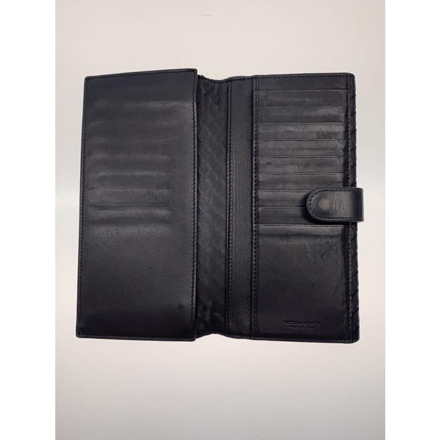 BOTTEGA VENETA◇イントレチャート/長財布/レザー/BLK/メンズ