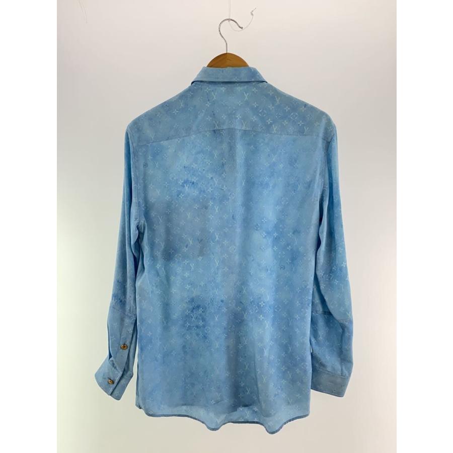 LOUIS VUITTON◇長袖シャツ/34/シルク/BLU/総柄/RW221W D96 FMBL09