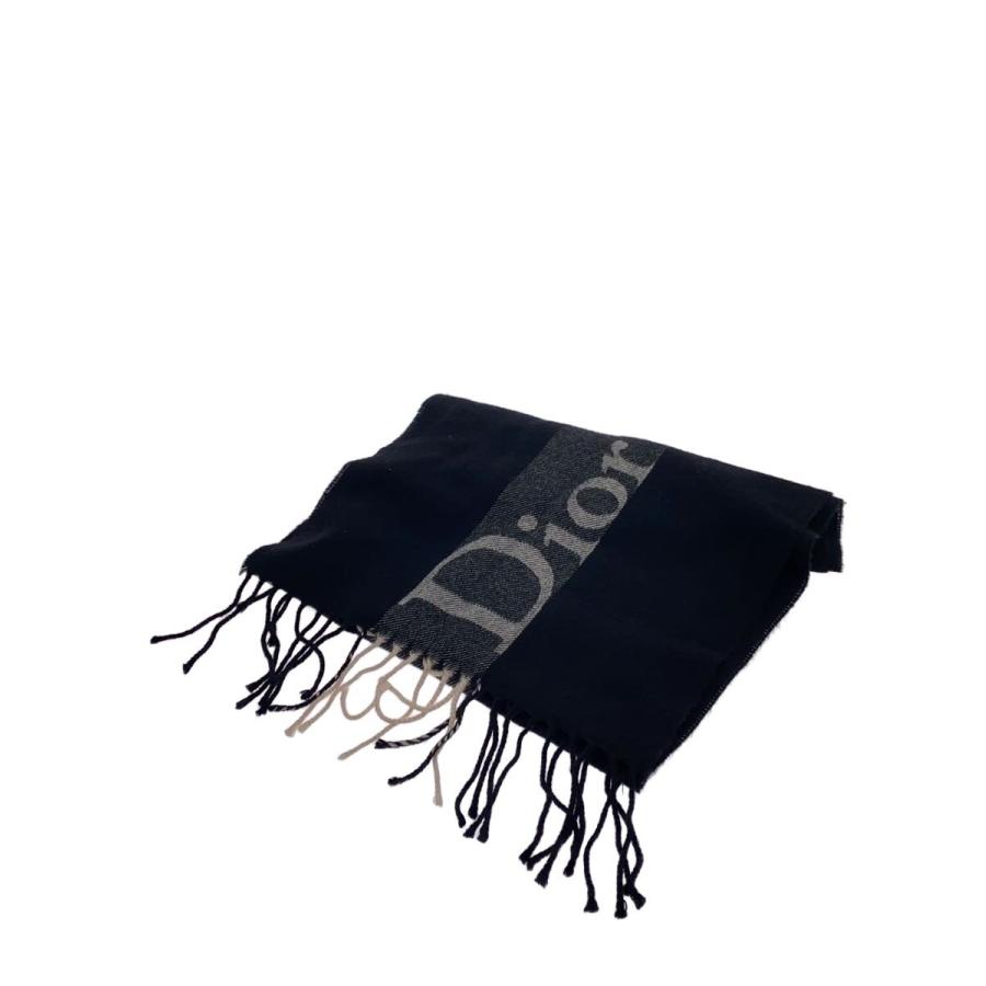 ⭐︎Christian Dior ウールマフラー⭐︎ Christian Dior◇マフラー/ウール/BLK/メンズ// : セカンドストリート