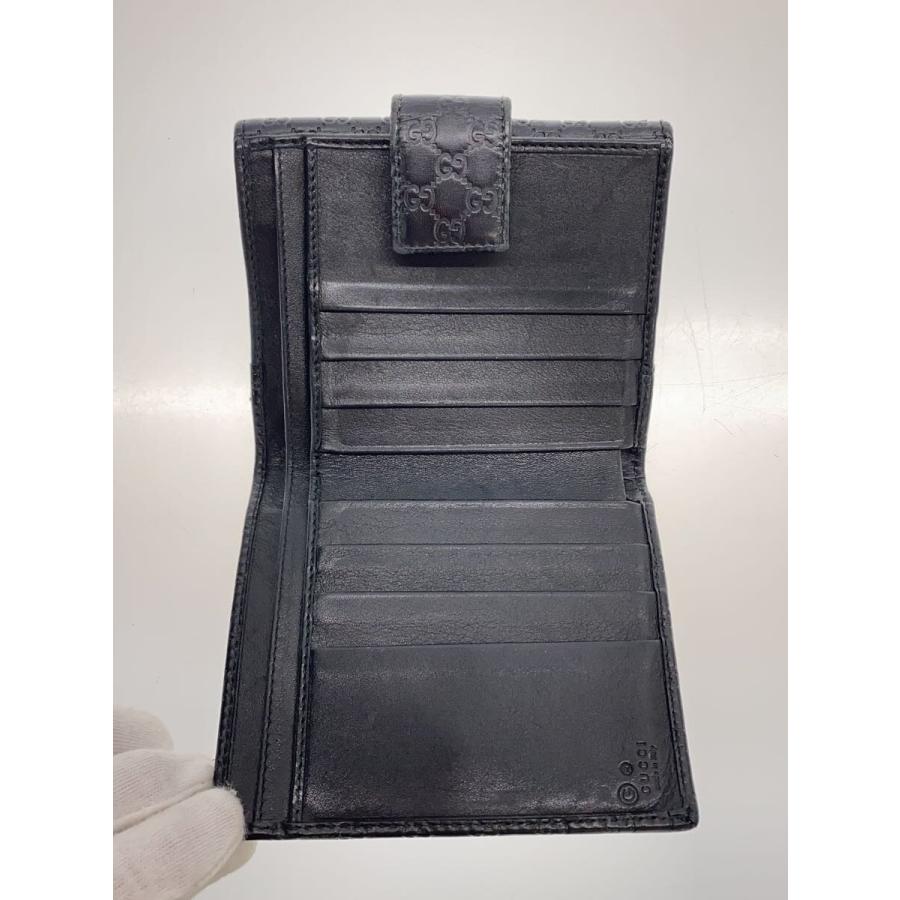 GUCCI◇2つ折り財布/--/BLK/黒/ブラック/グッチ/グッチシマ/マイクロ
