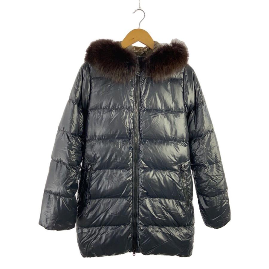 DUVETICA ブラック ロングダウンジャケット 42