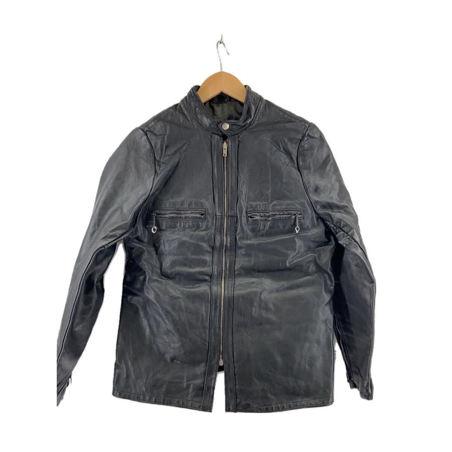 BUCO◇シングルライダースジャケット/--/レザー/BLK/J-100/J-100