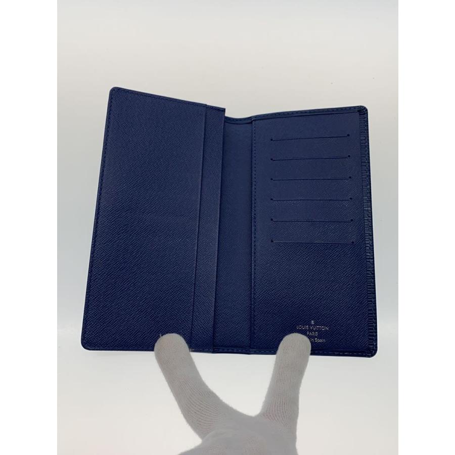 LOUIS VUITTON / ポルト・フォイユ・ブラザ_エピ_BLU/牛革/BLU/メンズ LOUIS VUITTON◇ポルト・フォイユ・ブラザ_エピ_BLU/牛革/BLU/メンズ