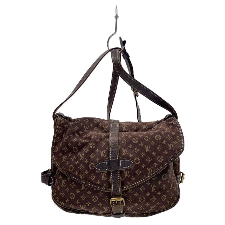 LOUIS VUITTON◇ソミュール30_モノグラム・ミニ・ラン_BRW/キャンバス