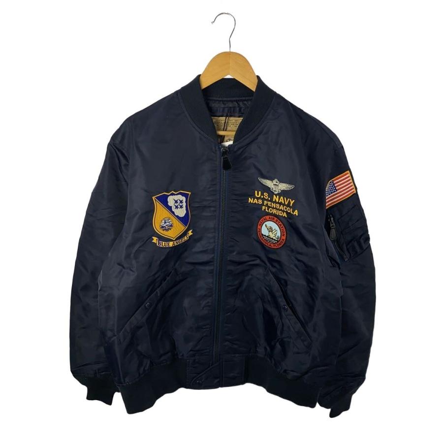 AVIREX◇L-2 BLUE ANGLES F-14/フライトジャケット/XXL/ナイロン/NVY