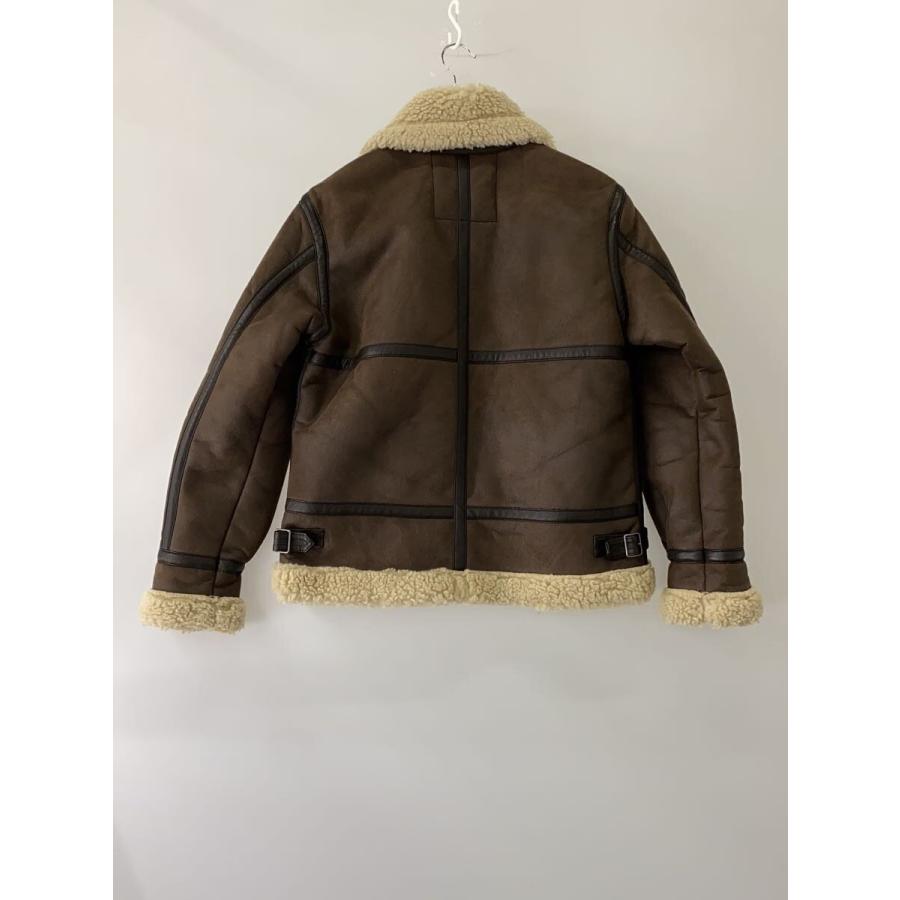 ALPHA INDUSTRIES◇B-3/フライトジャケット/M/レザー/BRW/無地