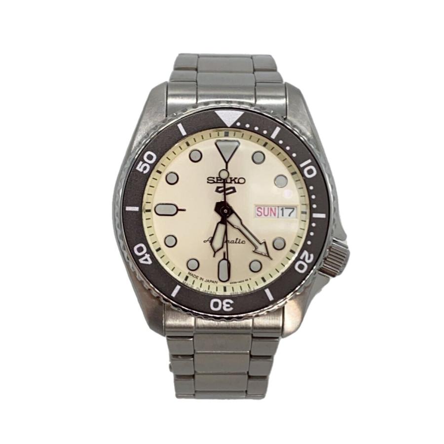 SEIKO◇自動巻腕時計/アナログ/ステンレス/WHT/SLV/SS/4R36-14B0