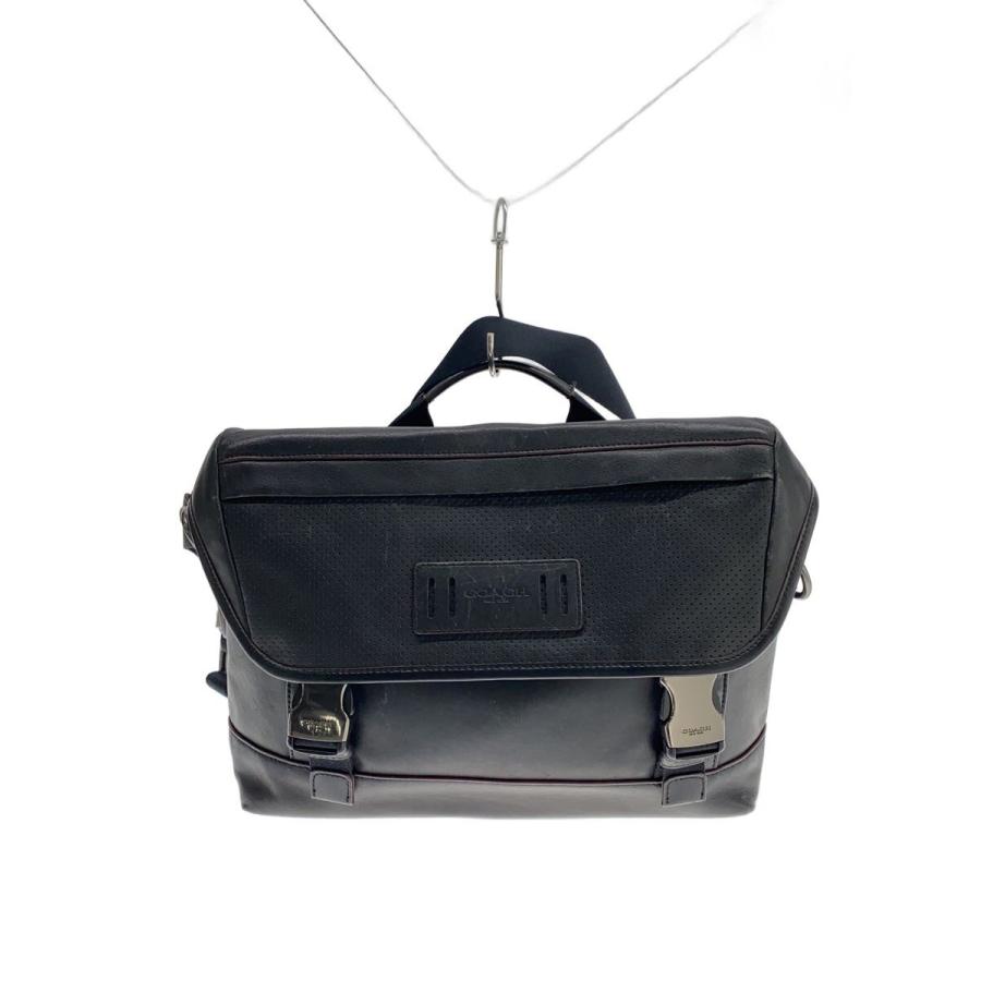 COACH ブラック本革ショルダーバッグ COACH】コーチ バッグ カーフレザー アンドレア スモール ロゴ