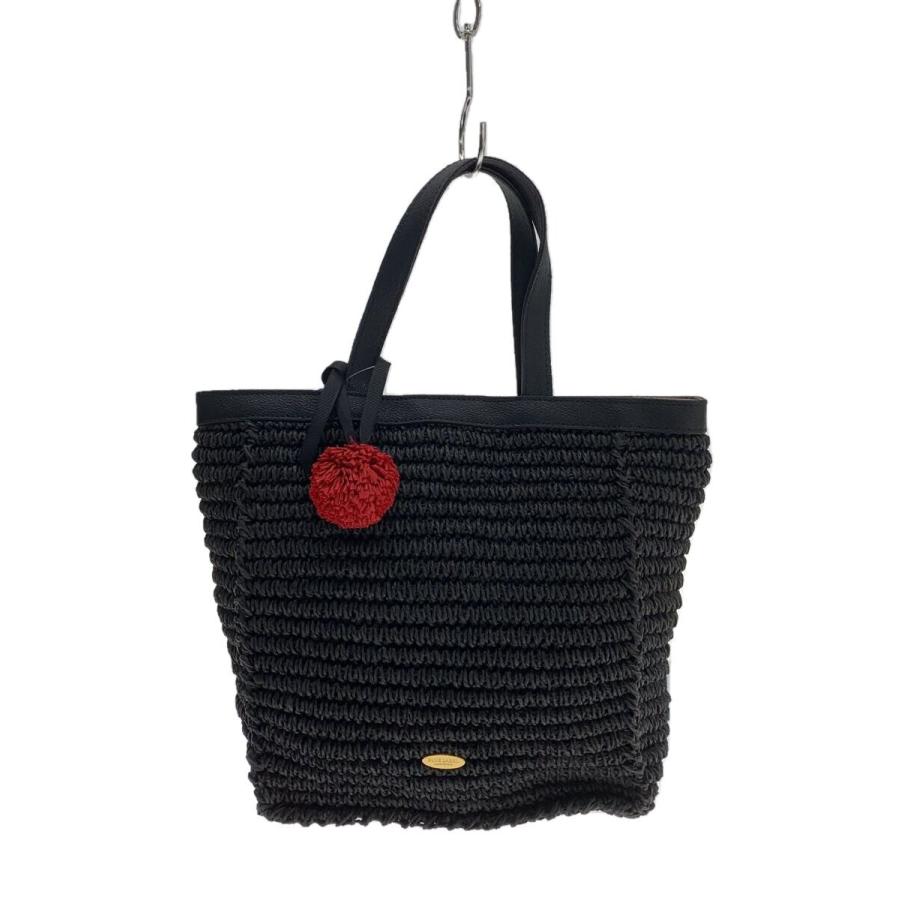 BLUE LABEL CRESTBRIDGE◇ハンドバッグ/ペーパーヤーン/BLK : セカンド